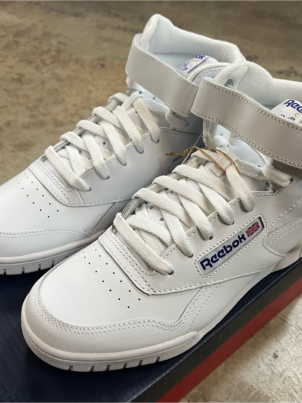 Reebok Ex-O-Fit Leather white high top sneakers 100000108/3477 Men Size Shoes
